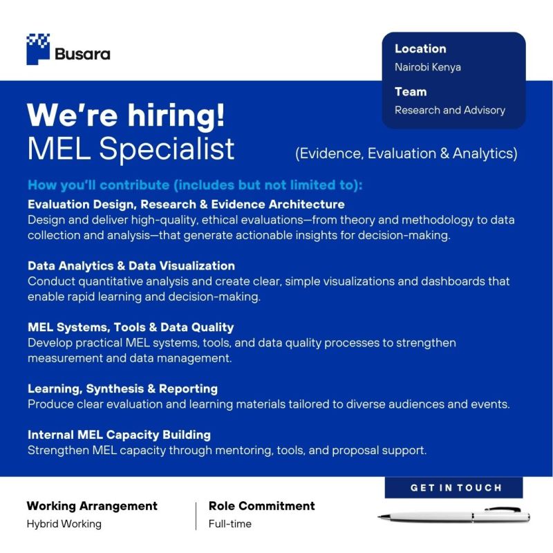 Evidence, Evaluation &amp; Analytics (Nairobi | Hybrid)