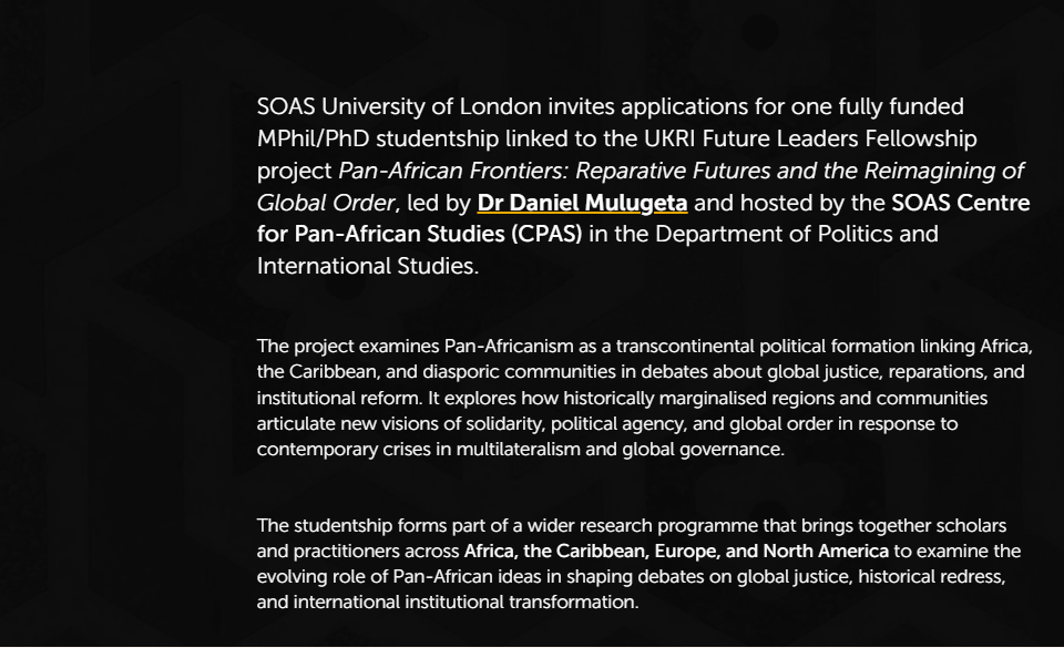 African Studies (2026/27) – SOAS University of London