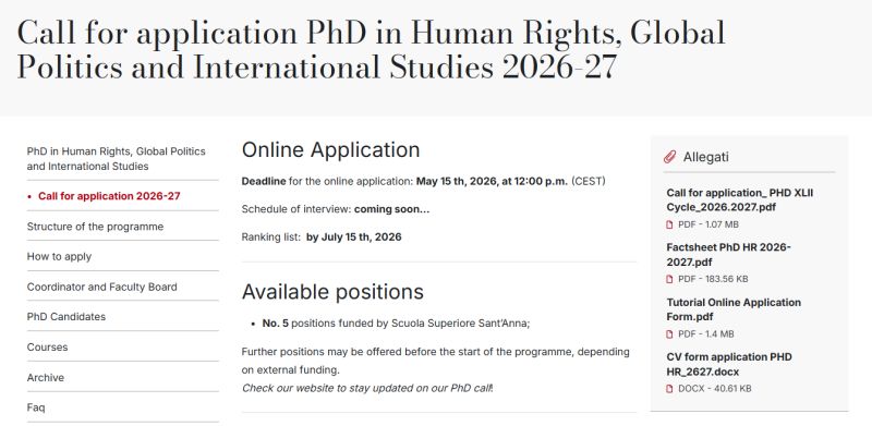 27: Fully Funded Opportunity in Human Rights, Global Politics and International Studies
