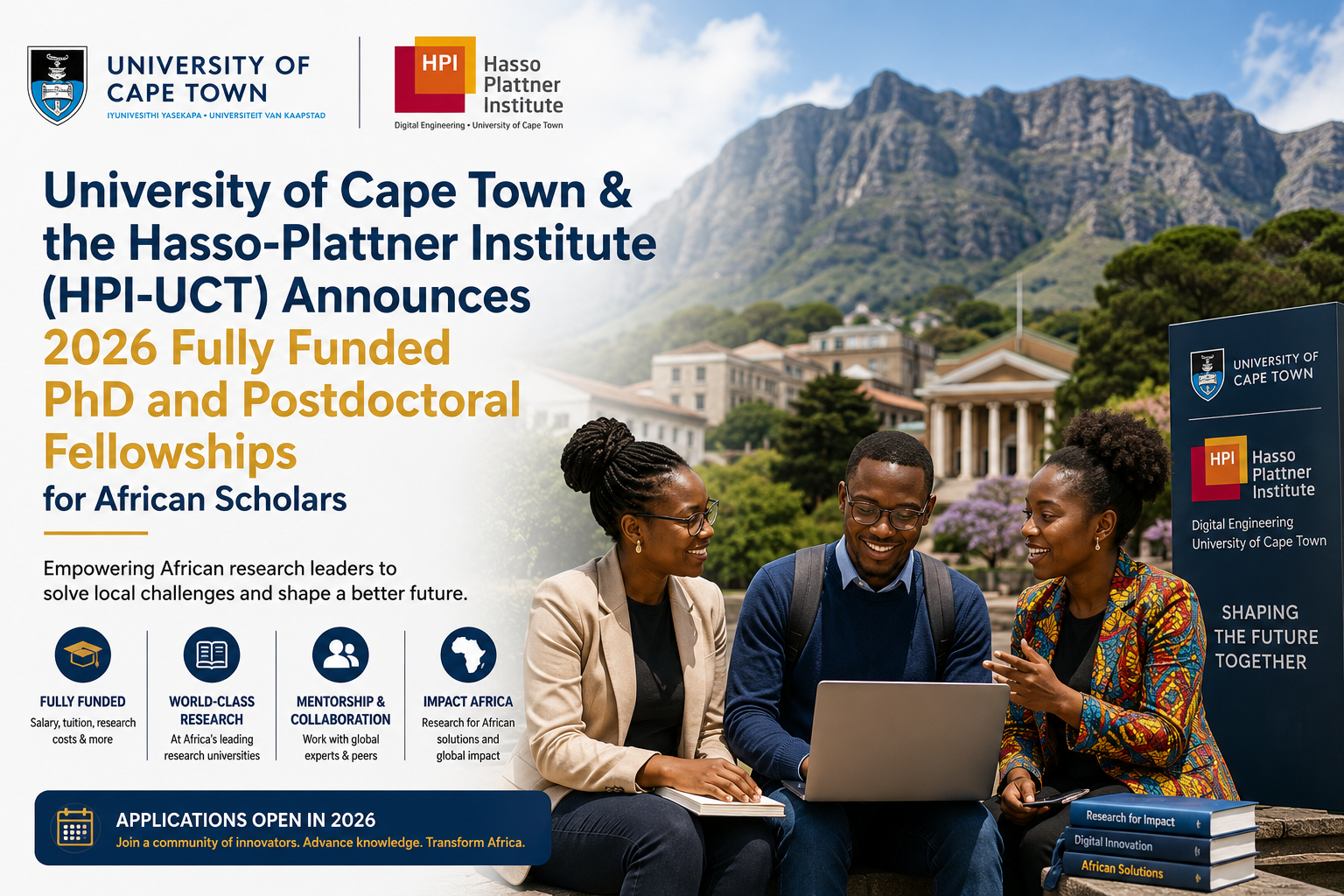 Plattner Institute (HPI-UCT) Announce 2026 Fully Funded PhD and Postdoctoral Fellowships for African Scholars company logo