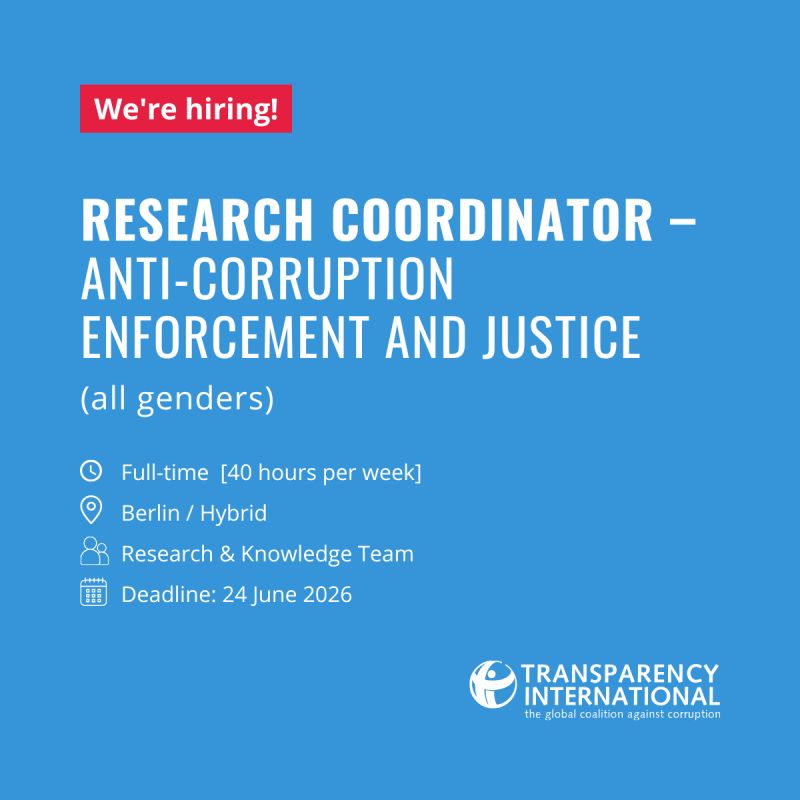 Corruption Enforcement and Judicial Integrity: Apply by 24 June 2026 company logo