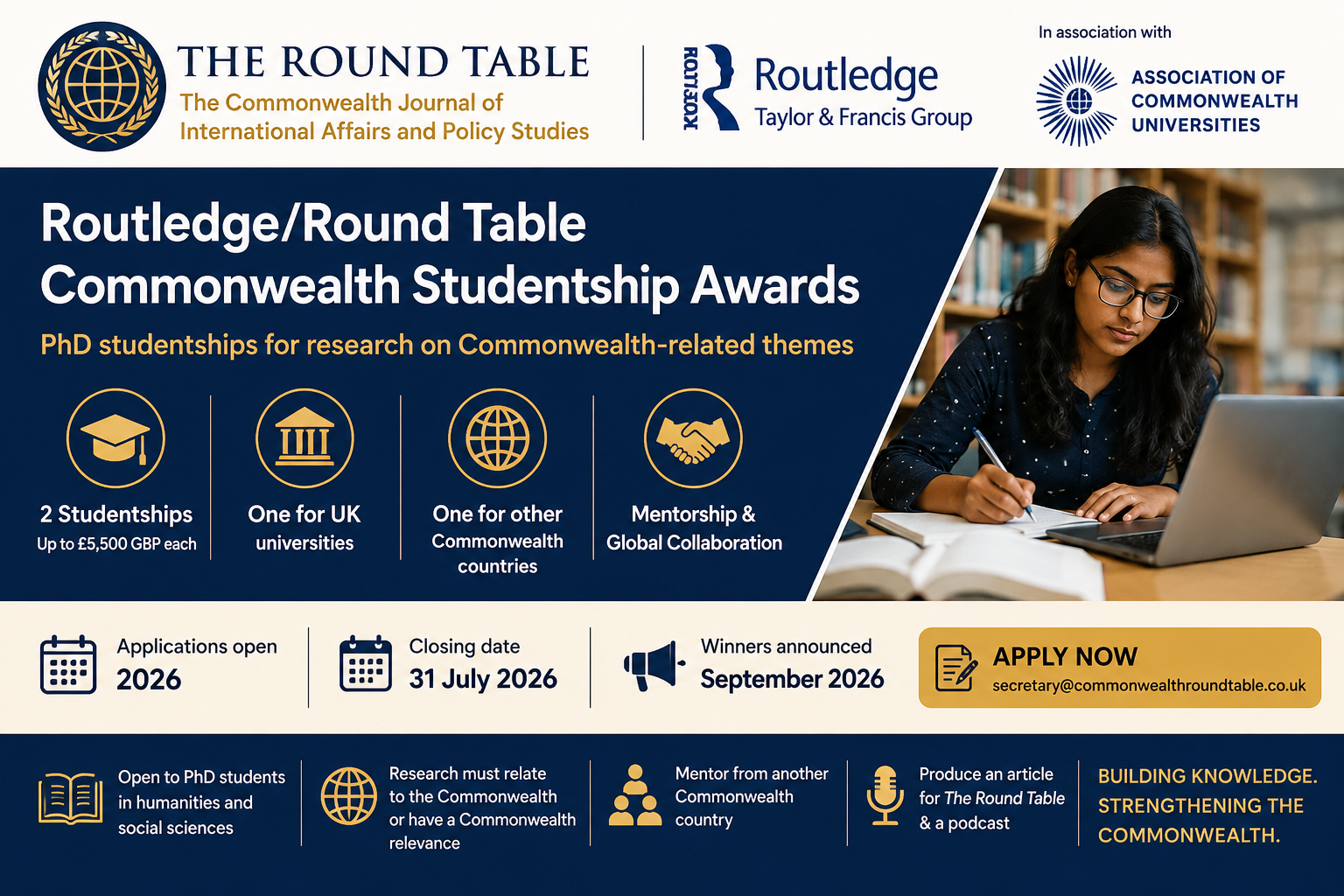 2027 Open for PhD Researchers Across the Commonwealth
