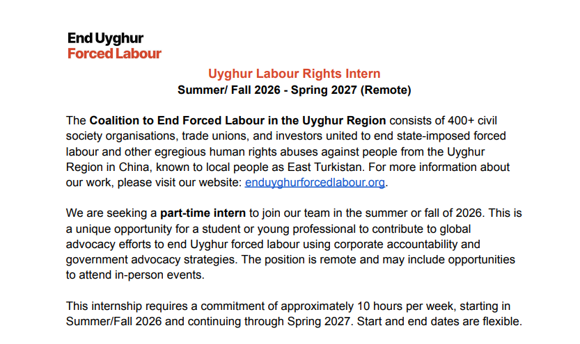 Coalition to End Forced Labour in the Uyghur Region company logo