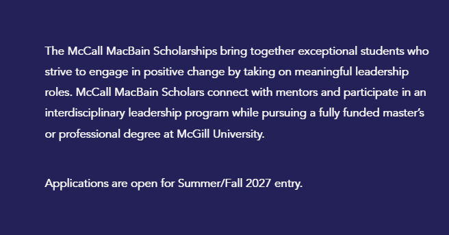 McGill University for 2027 Cohort