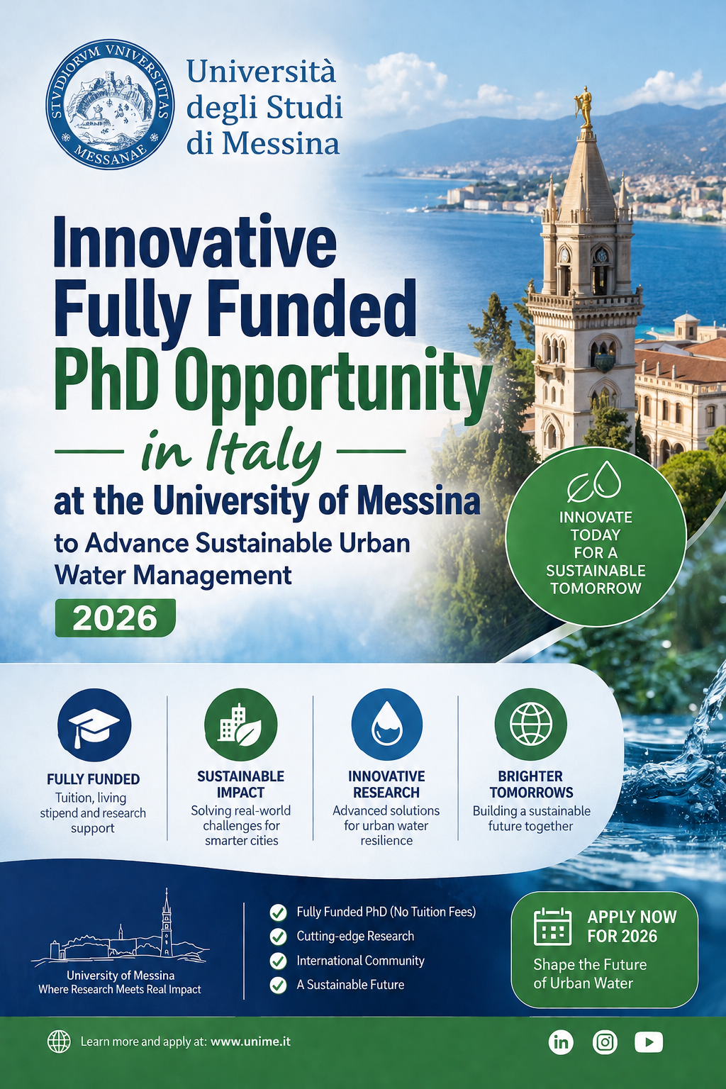 the University of Messina 2026: Study Sustainable Urban Water Management in Italy company logo
