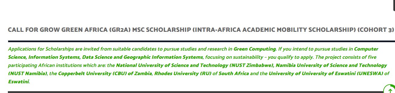 Africa MSc Scholarships in Green Computing – Cohort 3 company logo