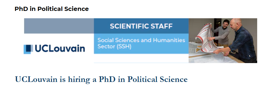 Year PhD in Political Science — Study Inclusive Democracy in Brussels