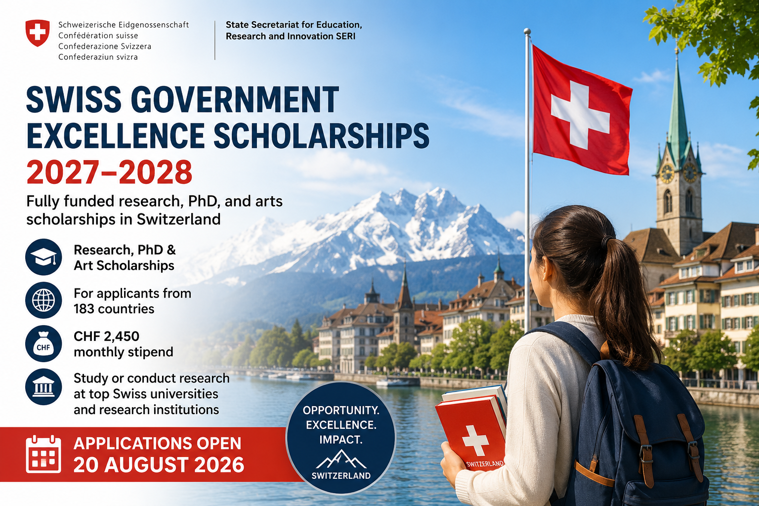 2028: Fully Funded Research and Arts Scholarships in Switzerland for International Students from 183 Countries company logo