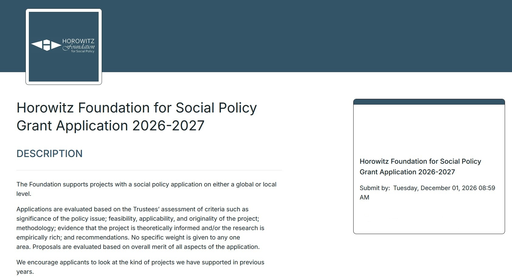 2027 Social Policy Research Grants company logo