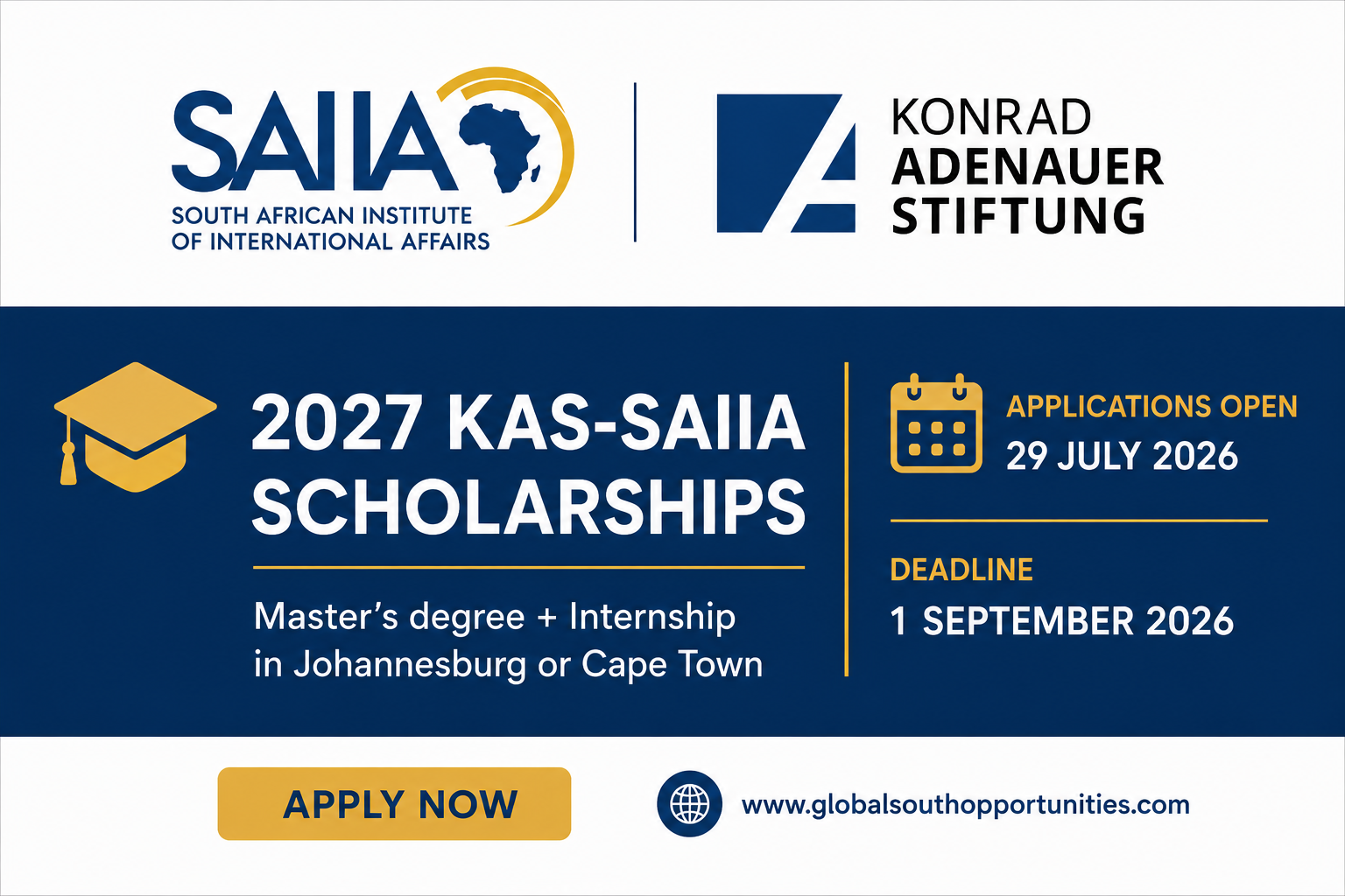 SAIIA Scholarships in South Africa | Fully Funded Master’s and Internship Programme