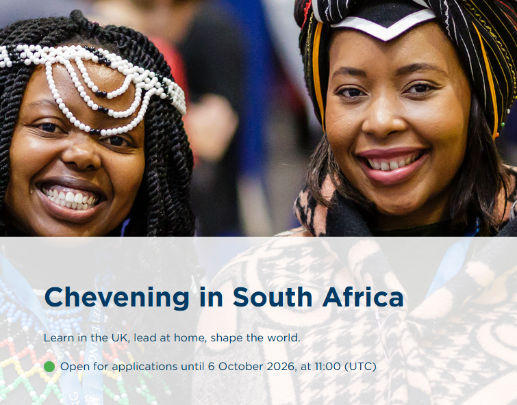 2028 for South African Students Now Open: Fully Funded UK Master’s Opportunity (Apply by 6 October 2026)